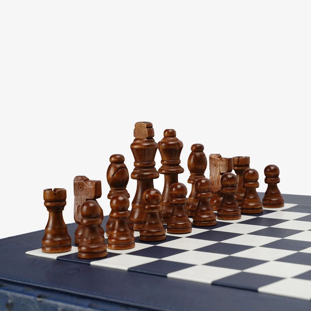 Navy Blue Ostrich Chess Set - VIDO USA