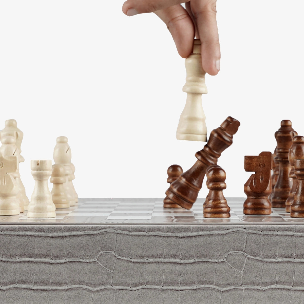 Mouse Grey Alligator Chess Set - VIDO USA