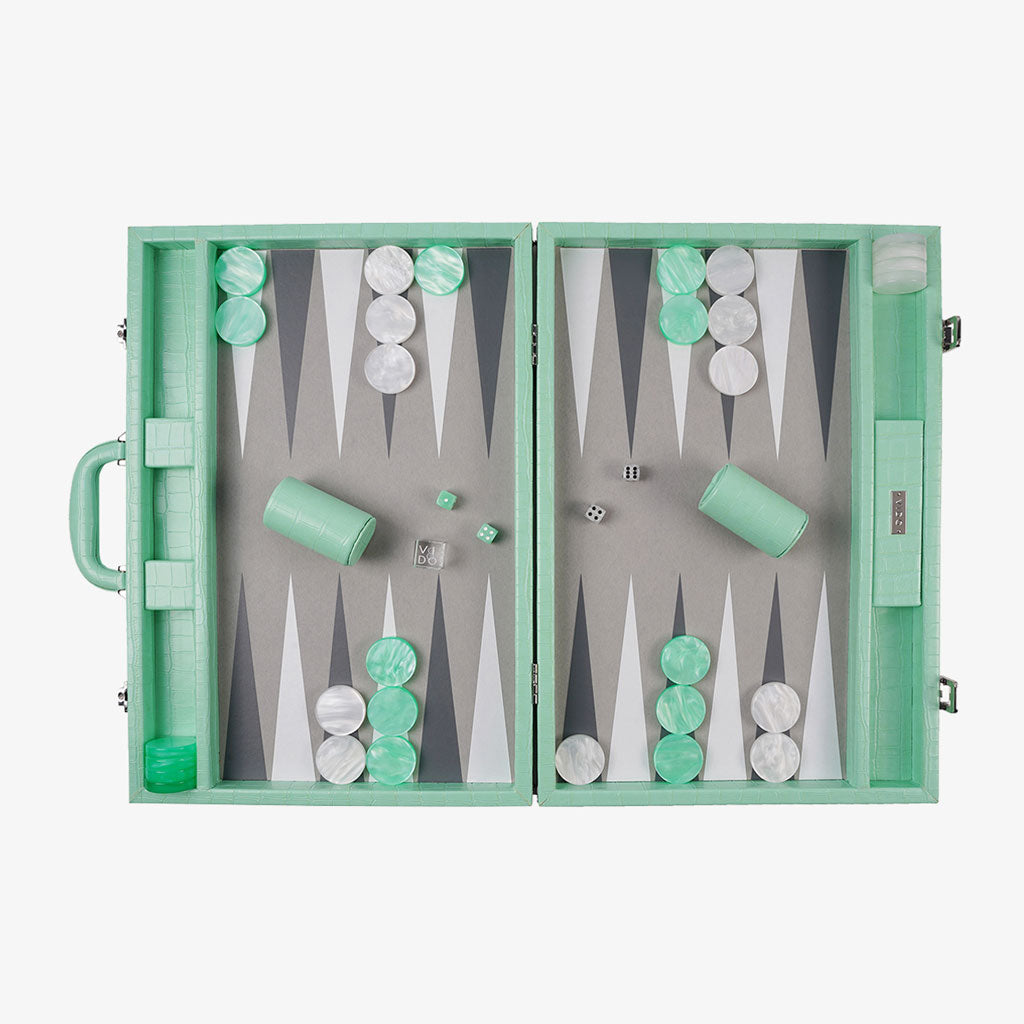 Mint Crocodile Large Backgammon - VIDO USA