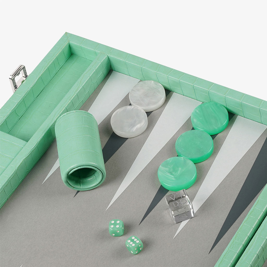 Mint Crocodile Large Backgammon - VIDO USA