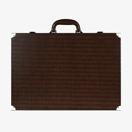 Patinated Brown Crocodile Large Backgammon - VIDO USA