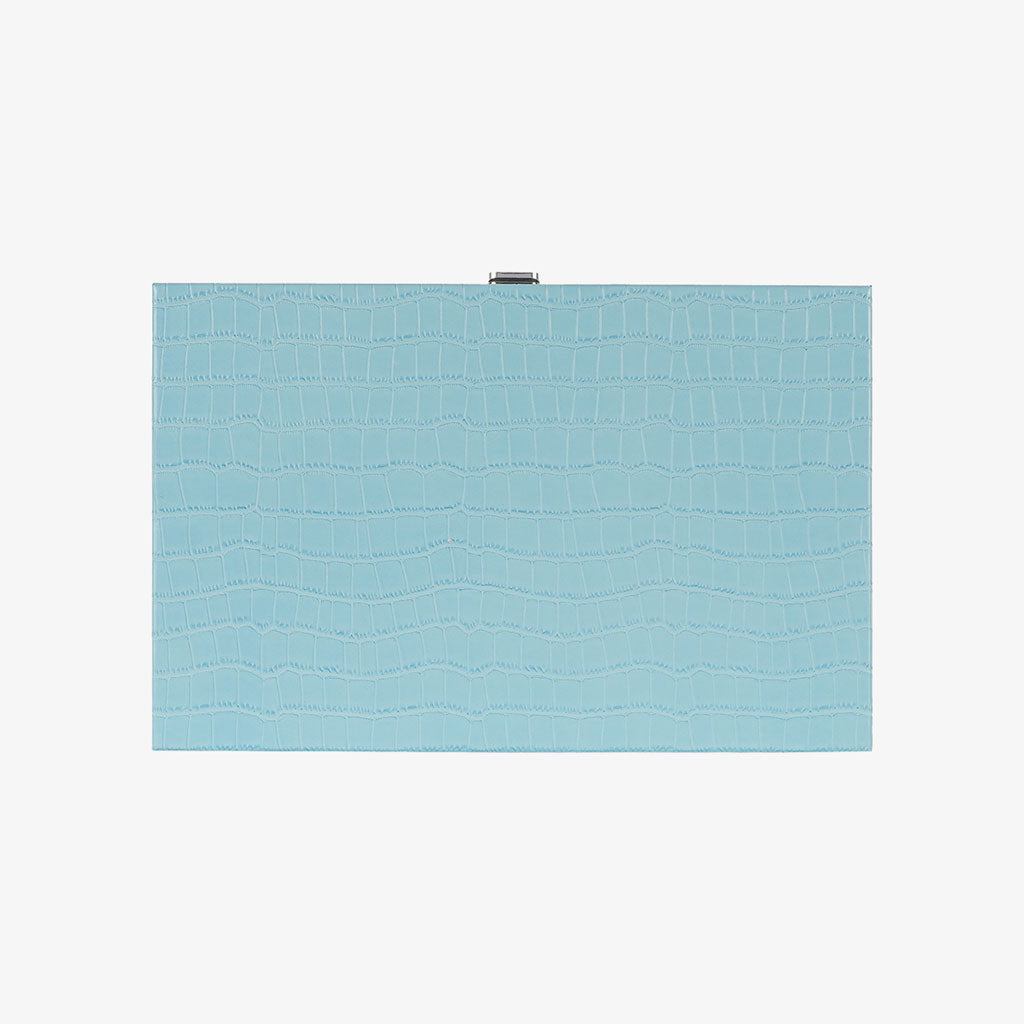 Aquamarine Crocodile Medium Backgammon - VIDO USA