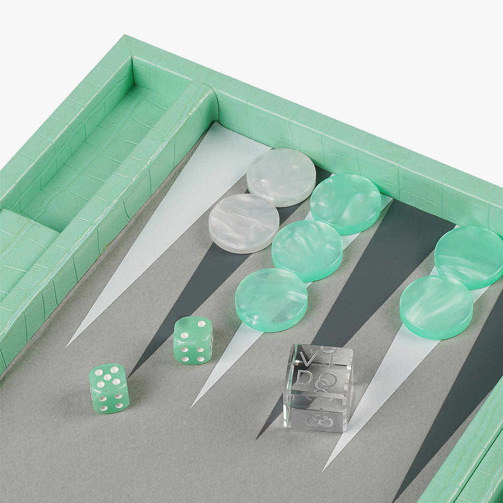 Mint Crocodile Medium Backgammon - VIDO USA