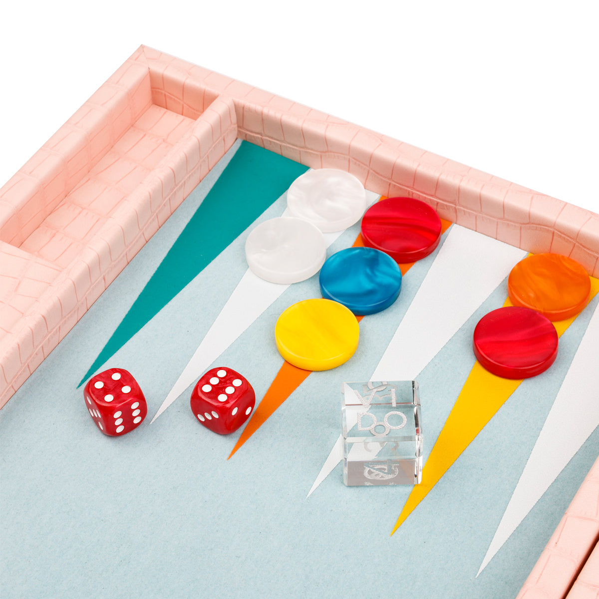 Pink Crocodile Medium Backgammon - VIDO USA
