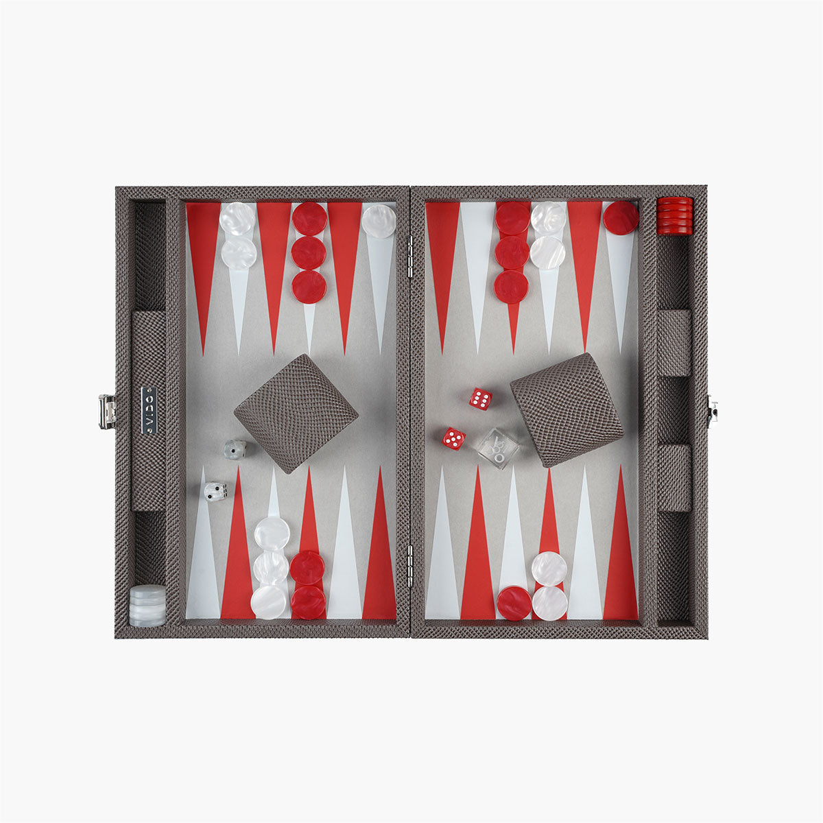 Taupe Grey Snake Medium Backgammon - VIDO USA