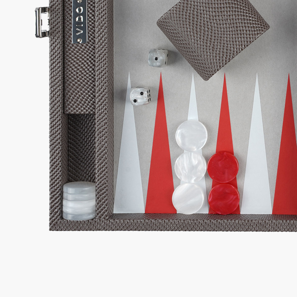 Taupe Grey Snake Medium Backgammon - VIDO USA