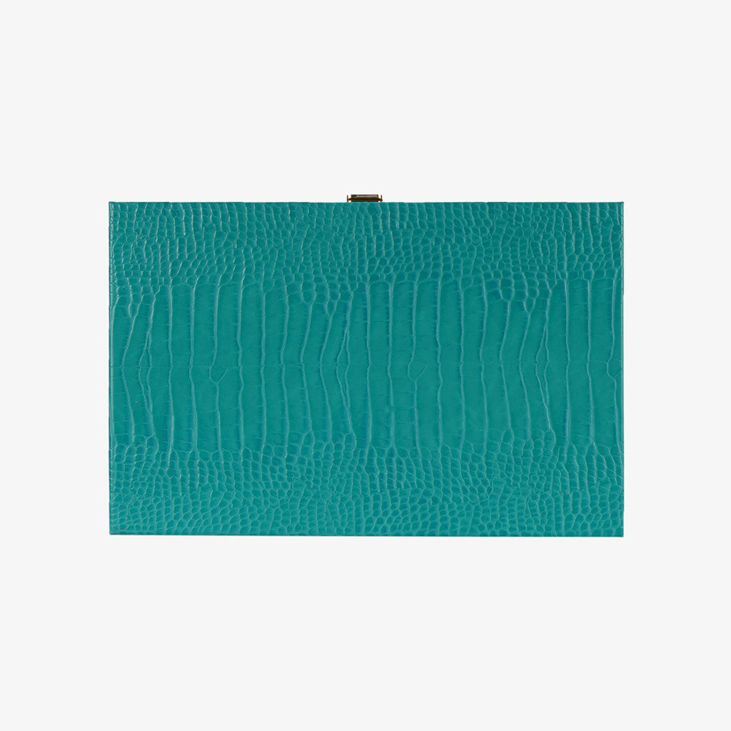 Teal Alligator Medium Backgammon - VIDO USA