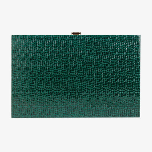 British Green Alligator Wooden Backgammon - VIDO USA