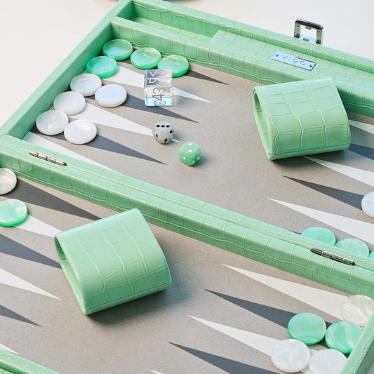 Mint Crocodile Medium Backgammon - VIDO USA