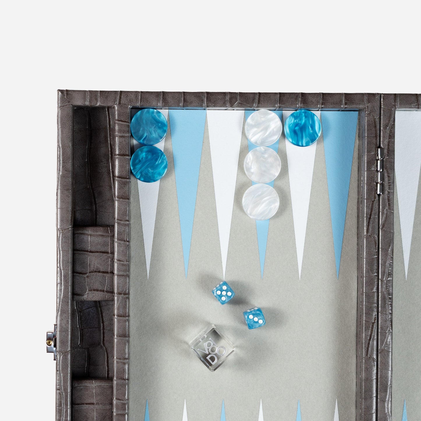 Anthracite Grey Alligator Medium Backgammon