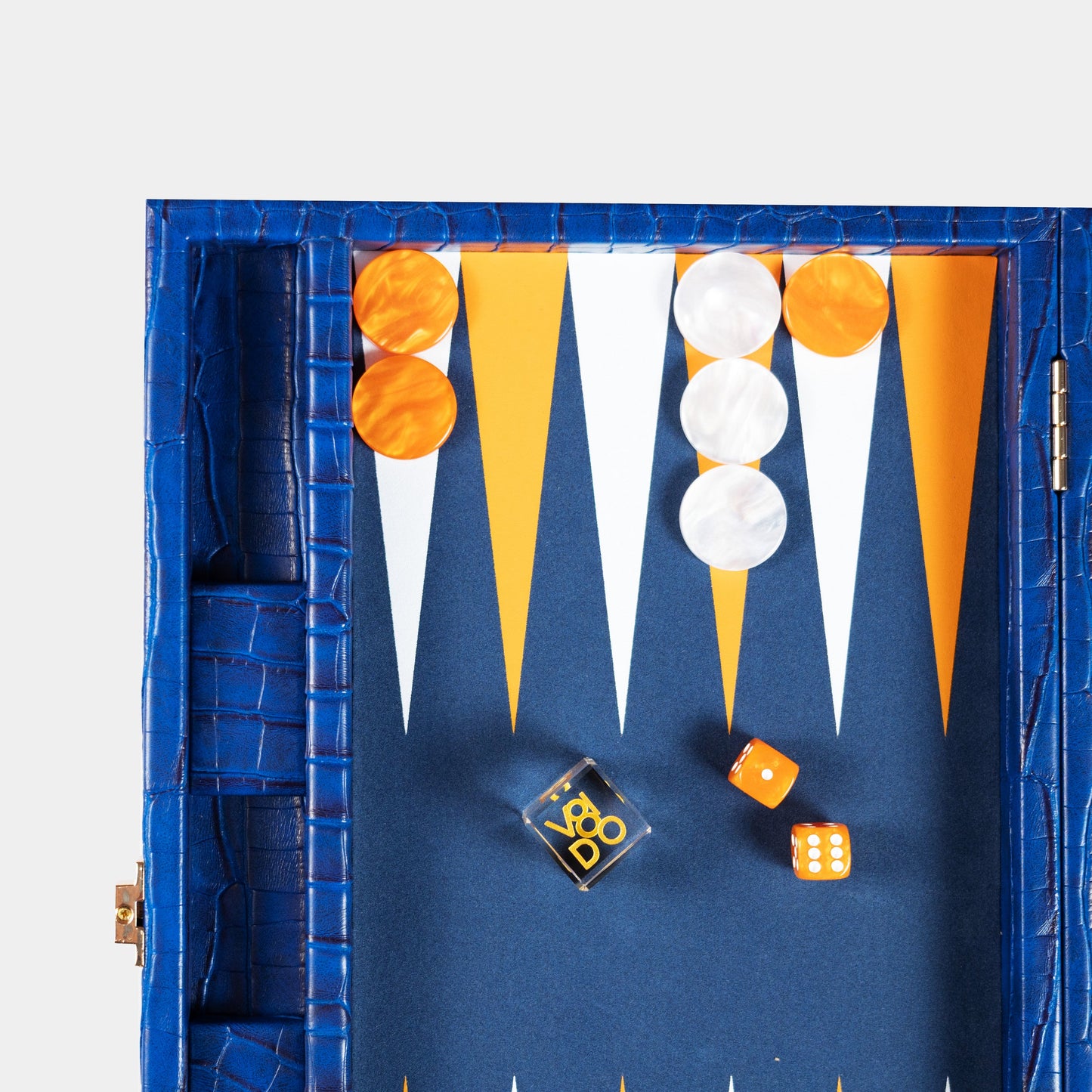 Navy-Blue Alligator Medium Backgammon