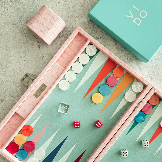 Pink Crocodile Medium Backgammon - VIDO USA