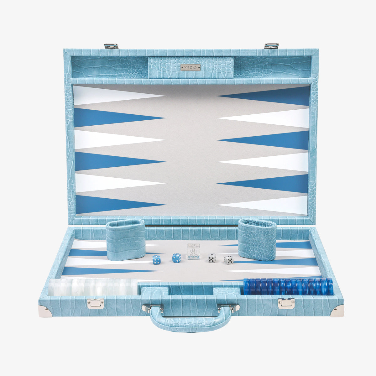 Blue Alligator Large Backgammon - VIDO USA
