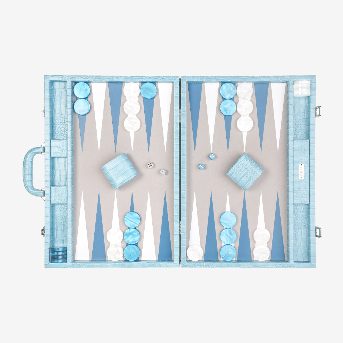 Blue Alligator Large Backgammon - VIDO USA