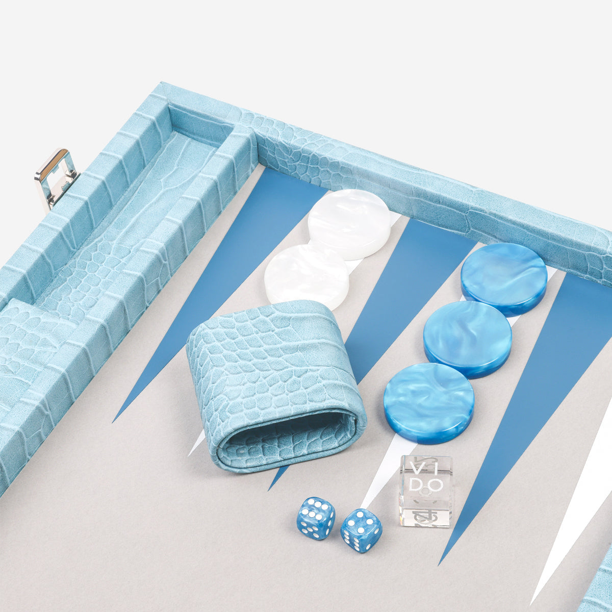 Blue Alligator Large Backgammon - VIDO USA