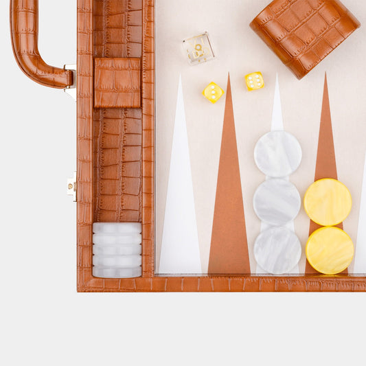 Chestnut Alligator Large Backgammon - VIDO USA