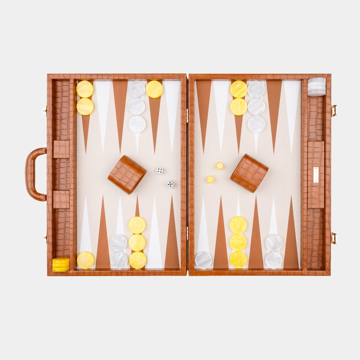 Chestnut Alligator Large Backgammon - VIDO USA