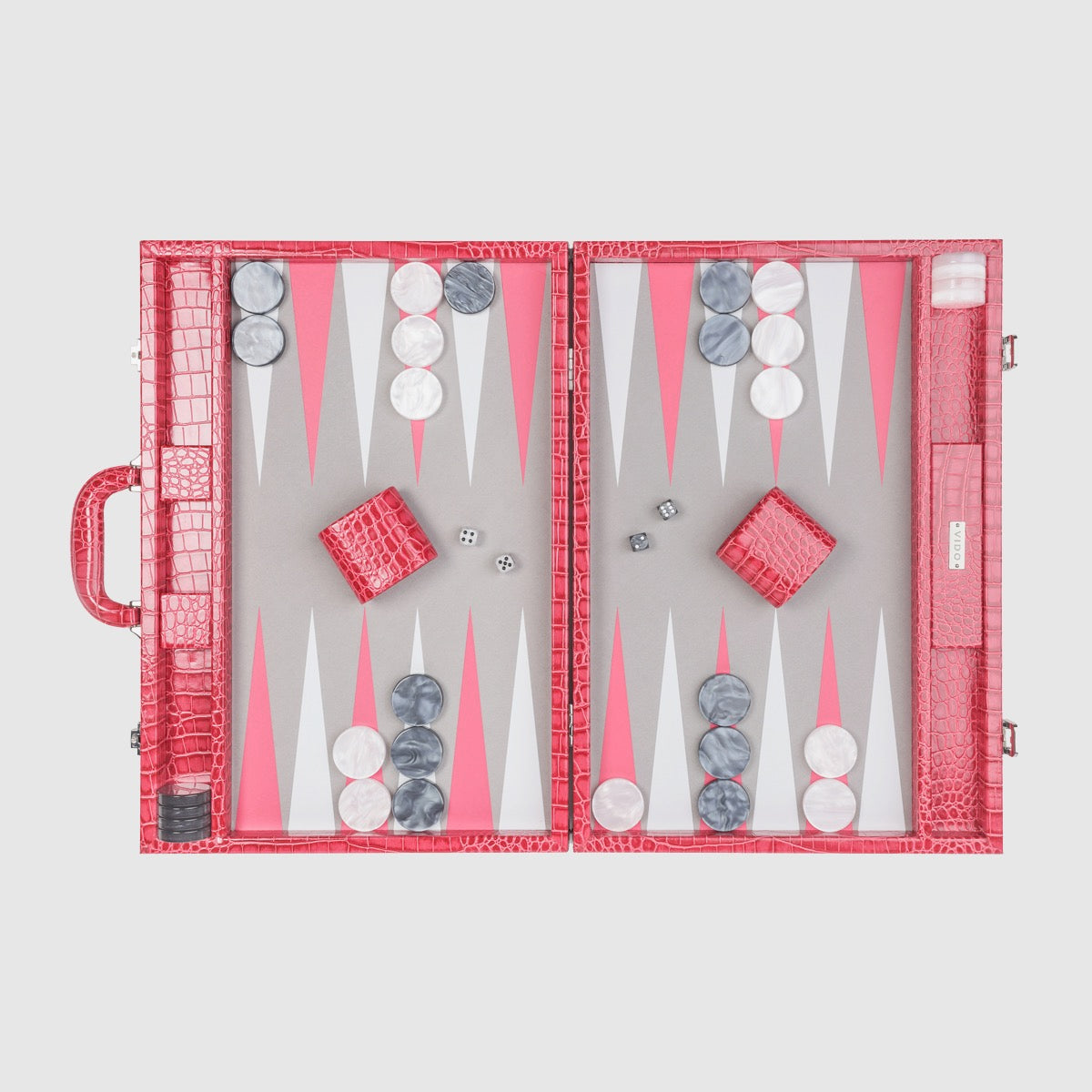Raspberry Alligator Large Backgammon - VIDO USA