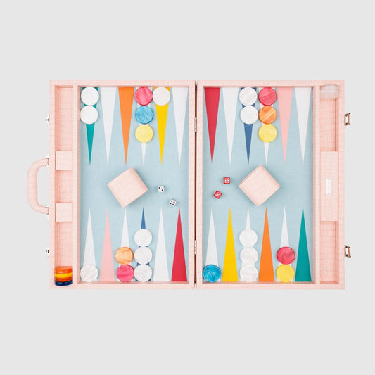 Pink Crocodile Large Backgammon - VIDO USA