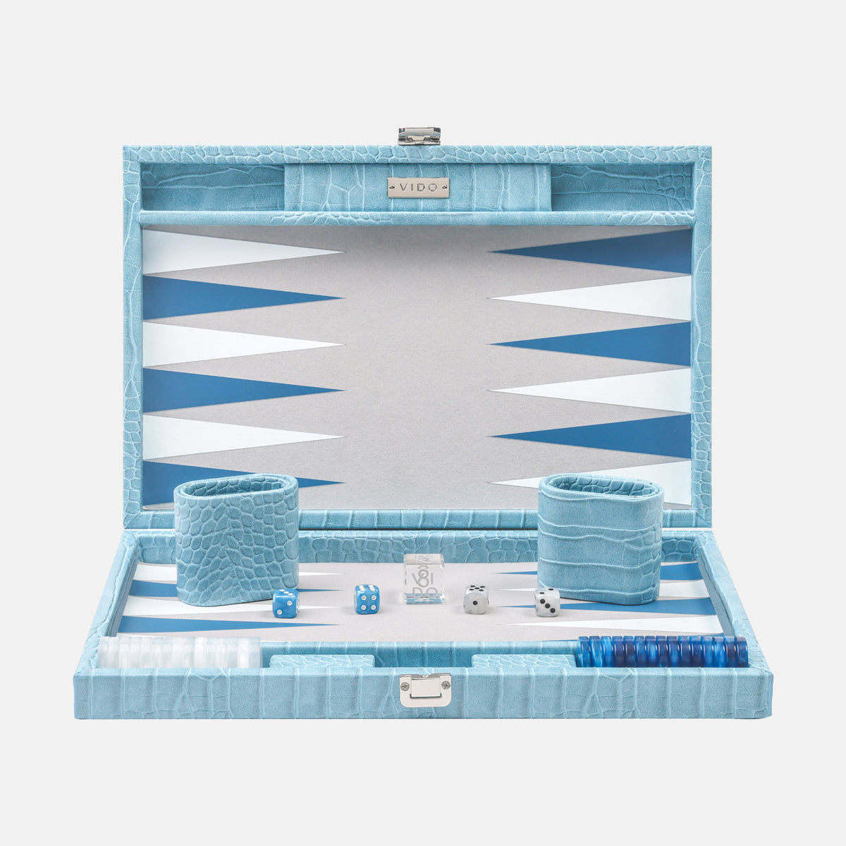 Blue Alligator Medium Backgammon - VIDO USA