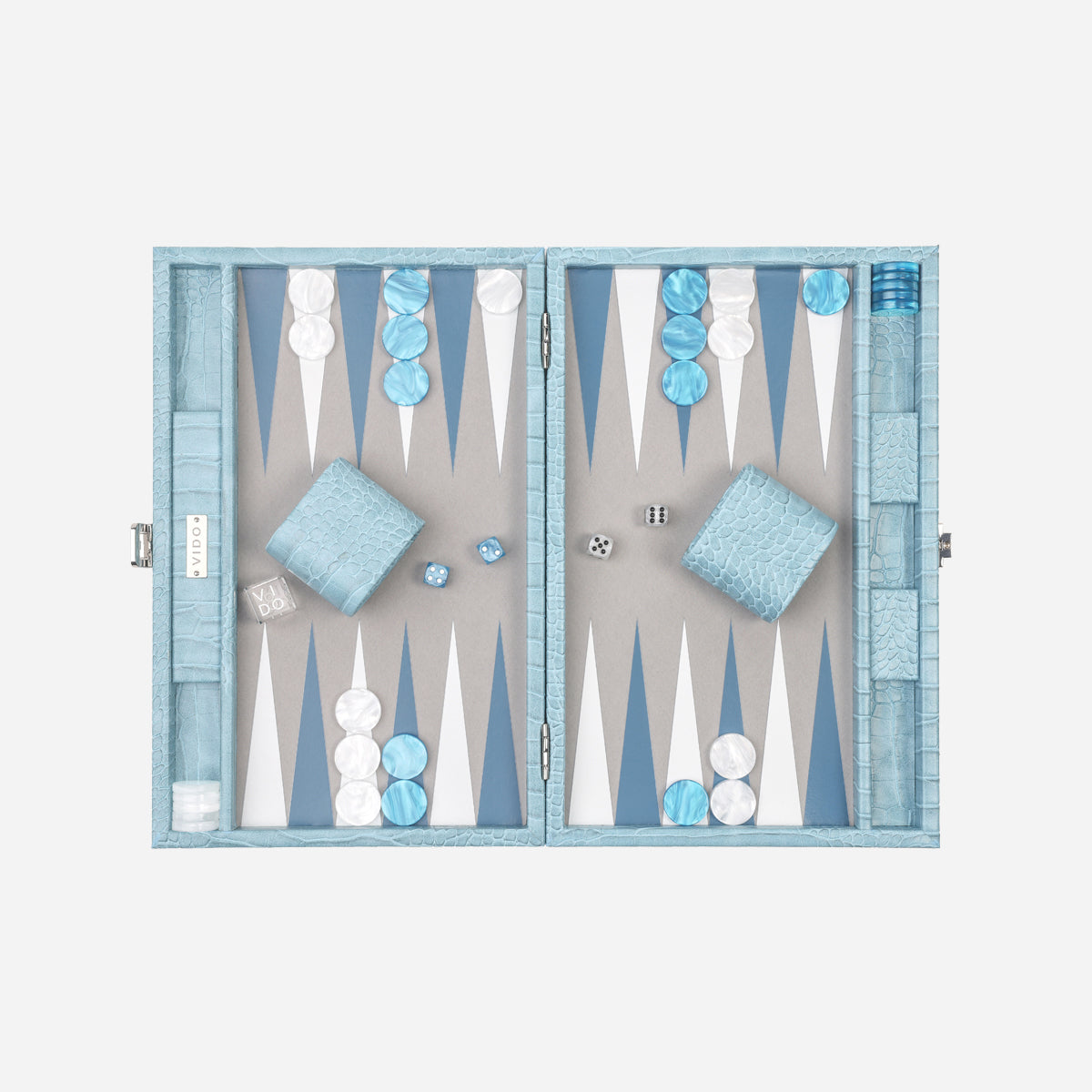 Blue Alligator Medium Backgammon - VIDO USA