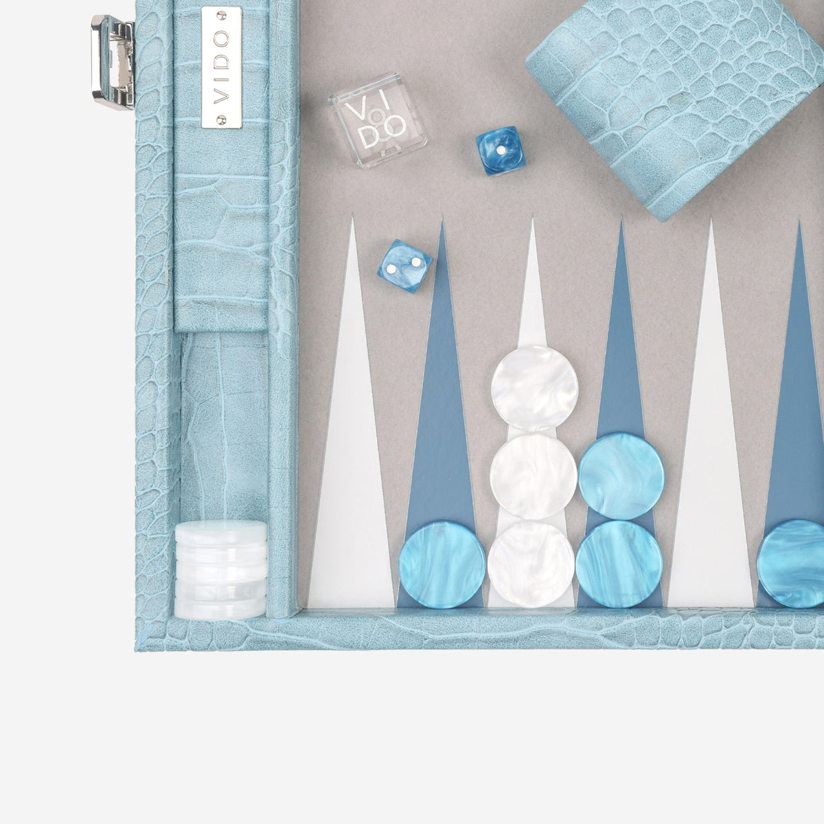 Blue Alligator Medium Backgammon - VIDO USA
