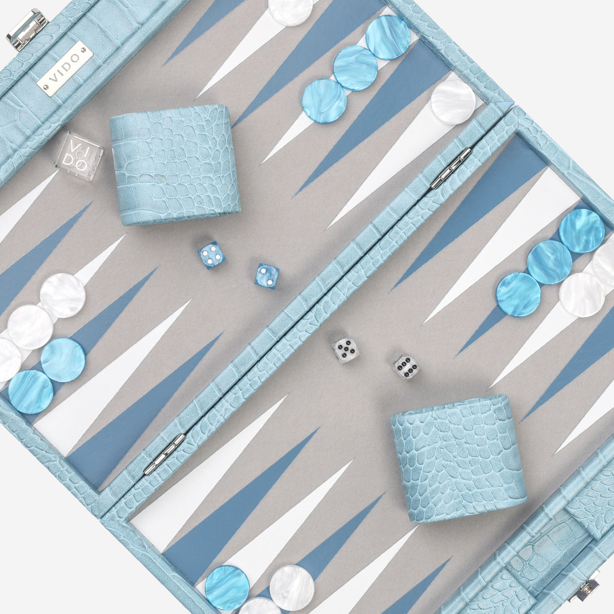 Blue Alligator Medium Backgammon - VIDO USA