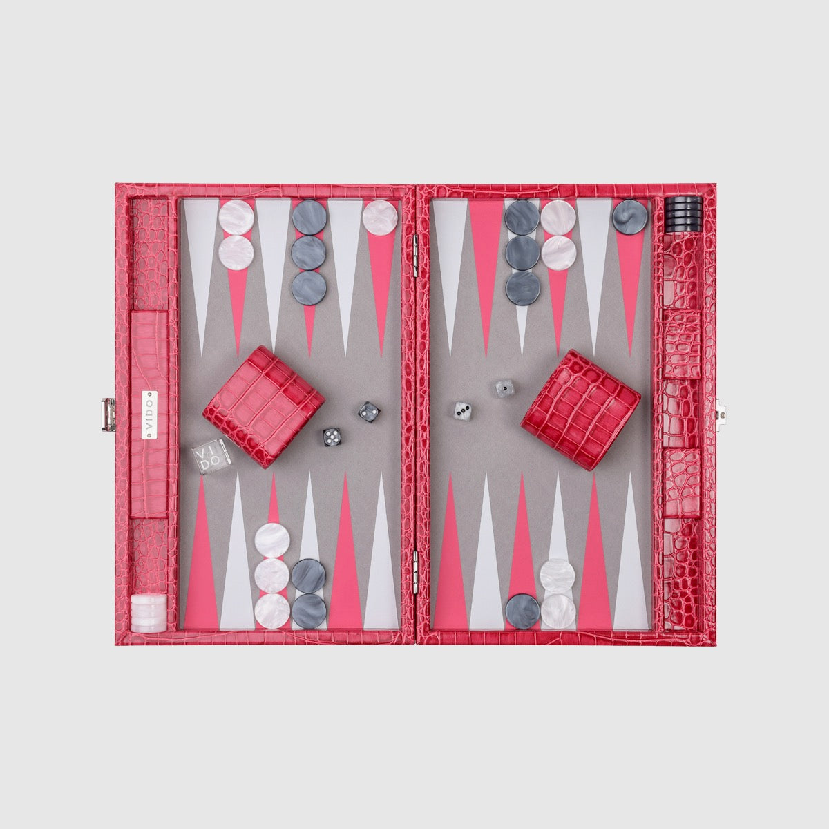 Raspberry Alligator Medium Backgammon - VIDO USA