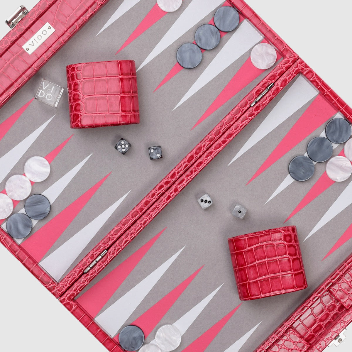 Raspberry Alligator Medium Backgammon - VIDO USA