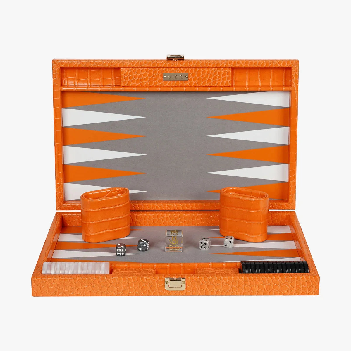 Tangerine Alligator Medium Backgammon - VIDO USA