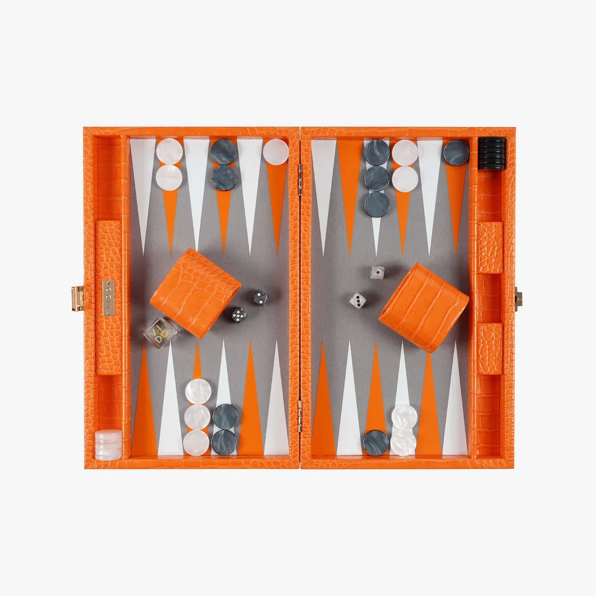 Tangerine Alligator Medium Backgammon - VIDO USA
