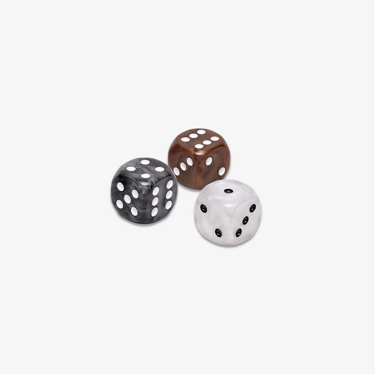 VIDO Backgammon Dice 15mm mother of pearl