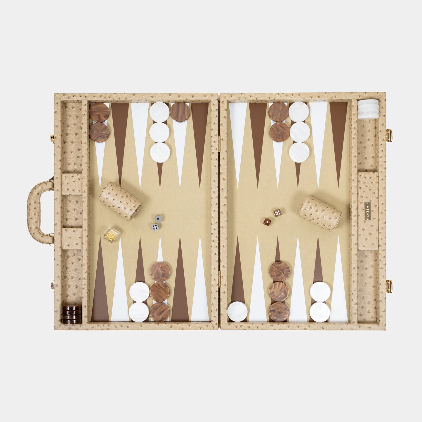 Beige Ostrich Large Backgammon