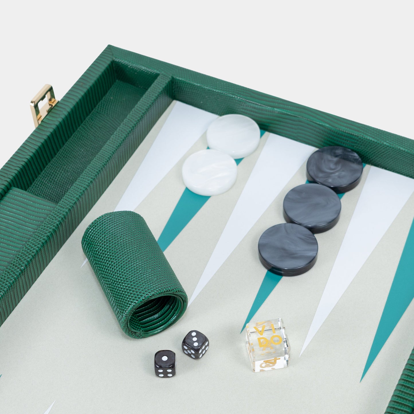 Bottle Green Lizard Large Backgammon