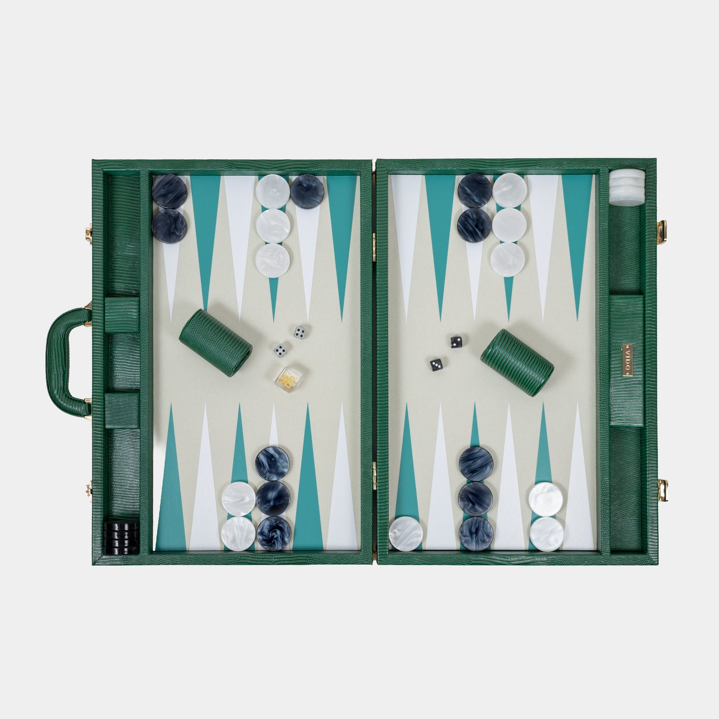 Bottle Green Lizard Large Backgammon