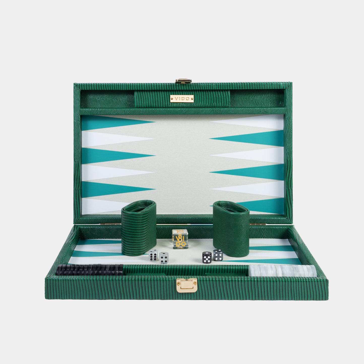 Bottle Green Lizard Medium Backgammon