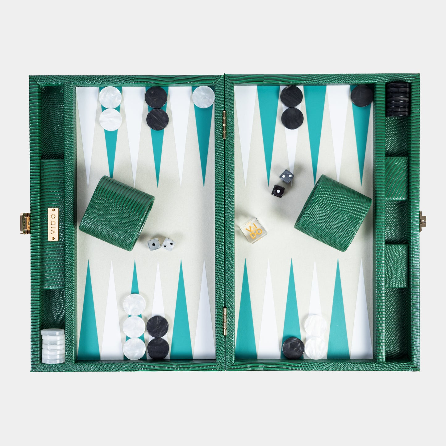 Bottle Green Lizard Medium Backgammon