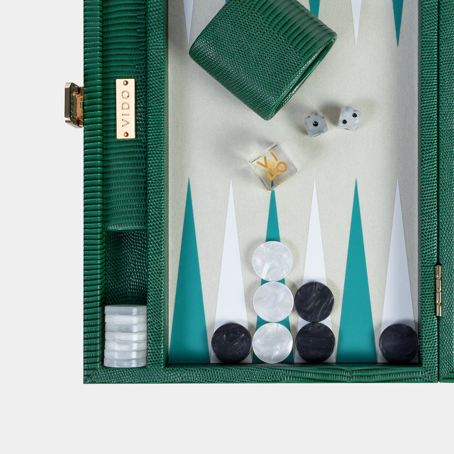 Bottle Green Lizard Medium Backgammon