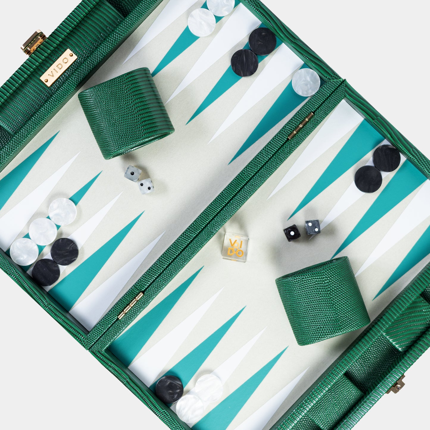 Bottle Green Lizard Medium Backgammon