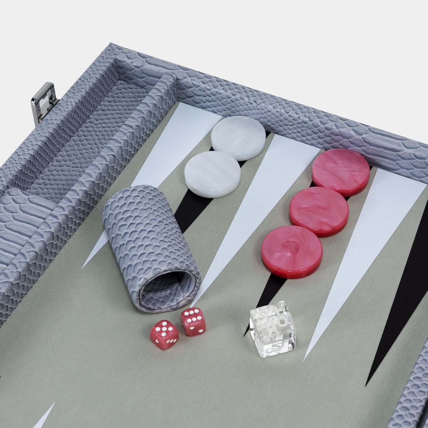 Cool Grey & Orange Snake Large Backgammon