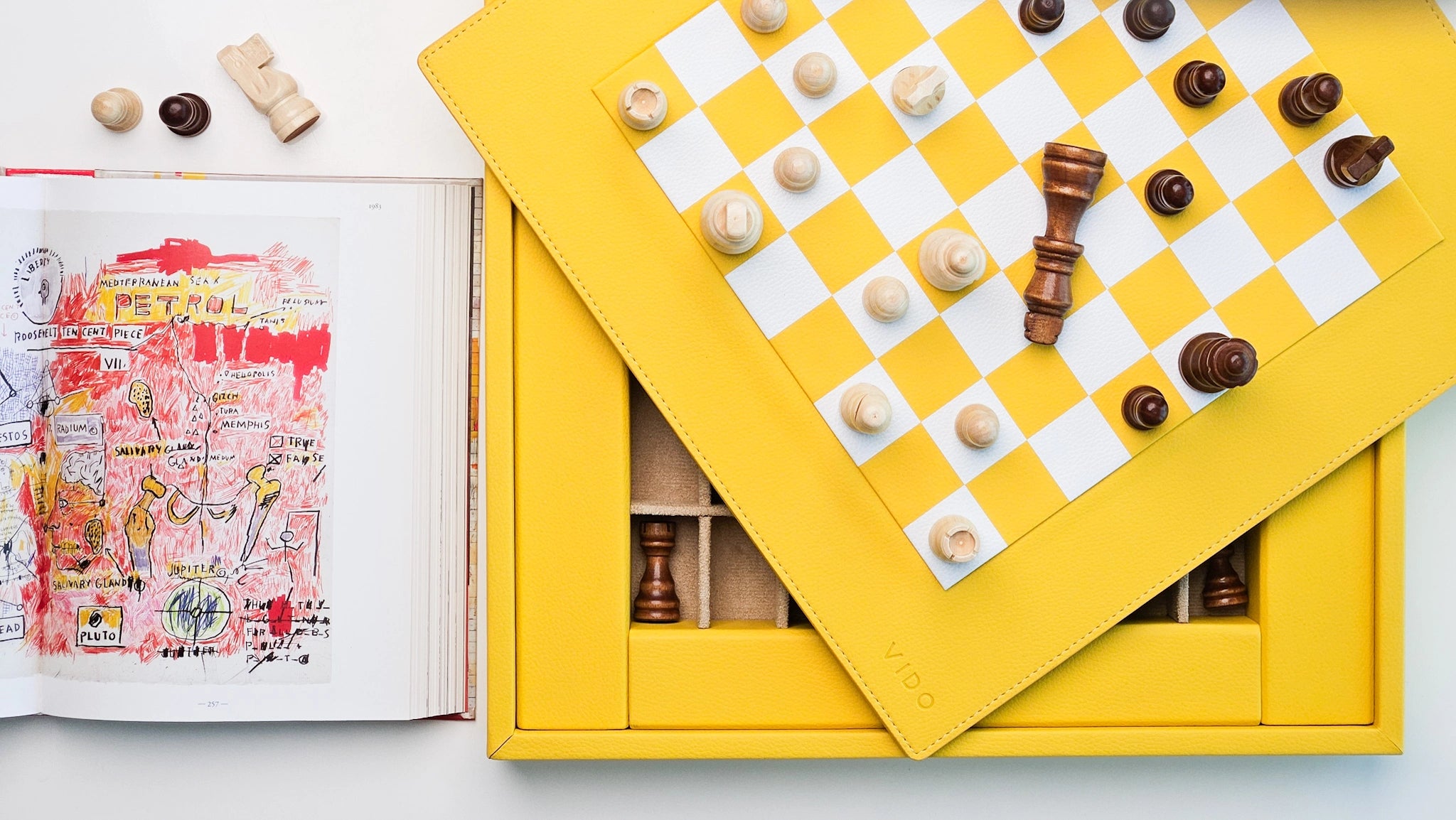 Magnetic Chess Board Designed By VIDO Lemon Yellow Colour