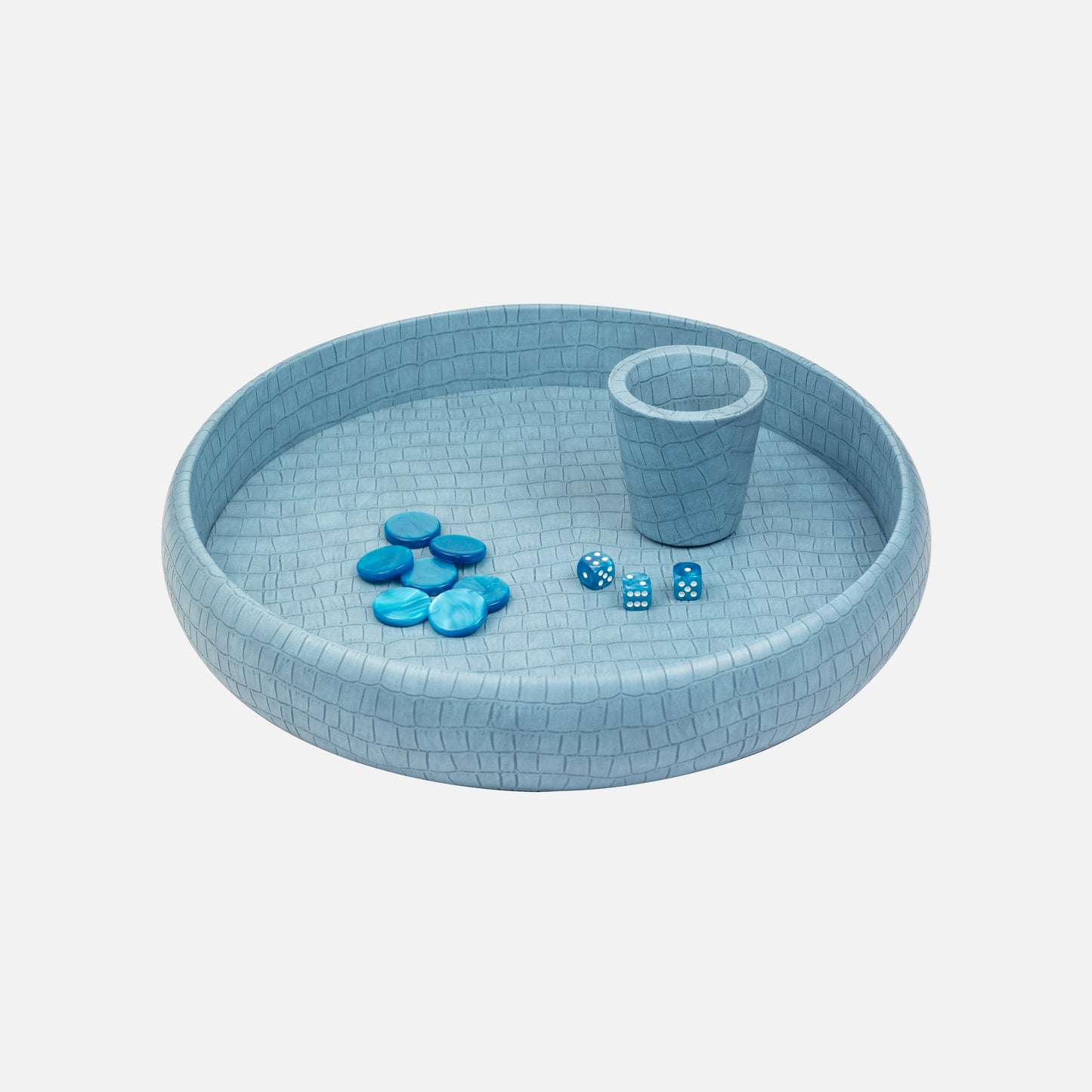 Blue Crocodile Dice Tray