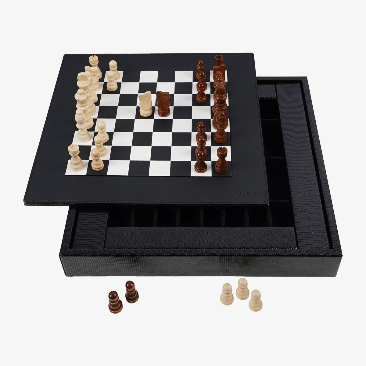 Jet Black Lizard Chess Set - VIDO USA