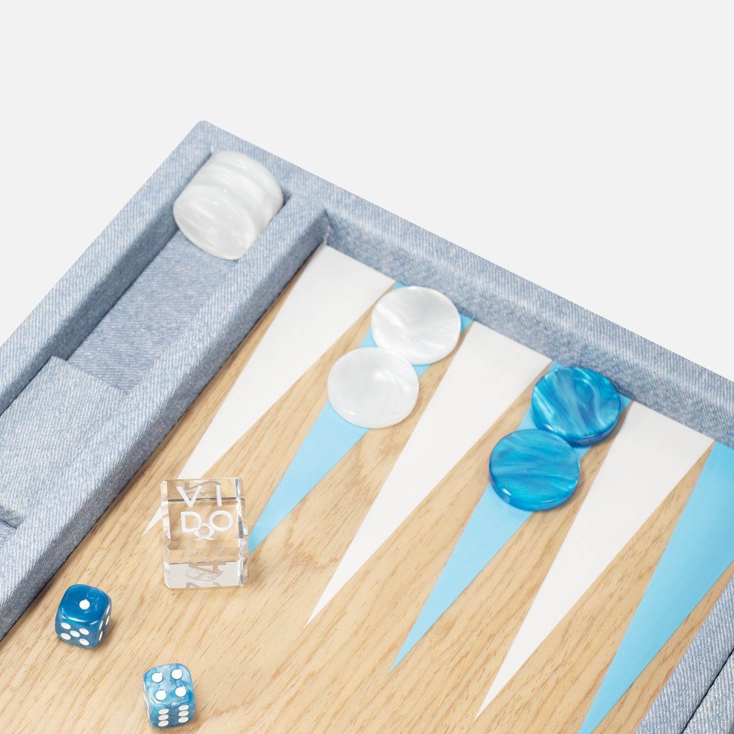 Denim Blue Wooden Backgammon