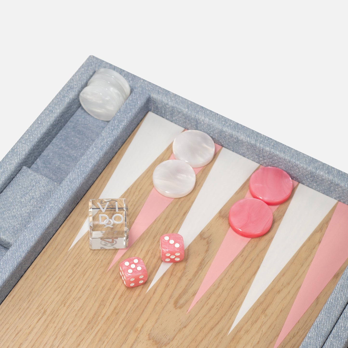 Denim Pink Wooden Backgammon