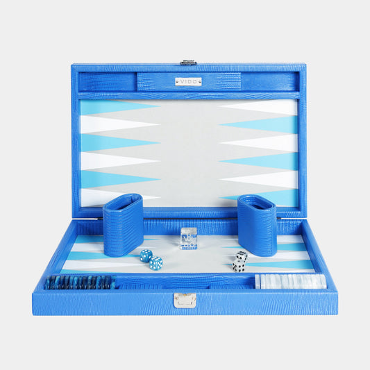 Royal Blue Lizard Medium Backgammon