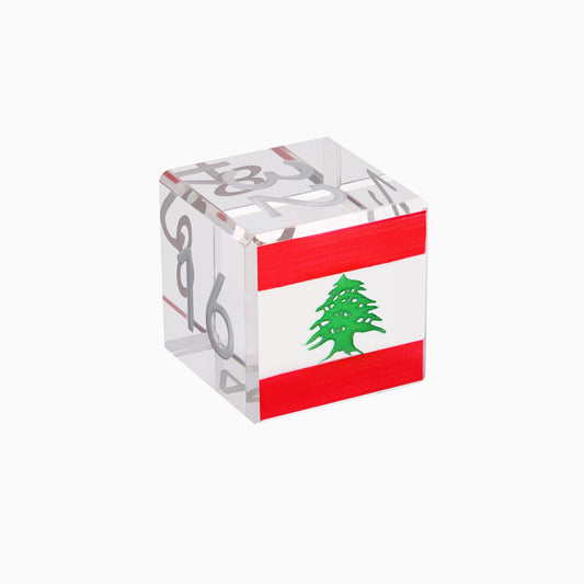 Crystal Doubling Cube - Lebanon Flag - VIDO USA