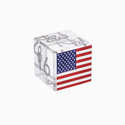 Crystal Doubling Cube - USA Flag - VIDO USA