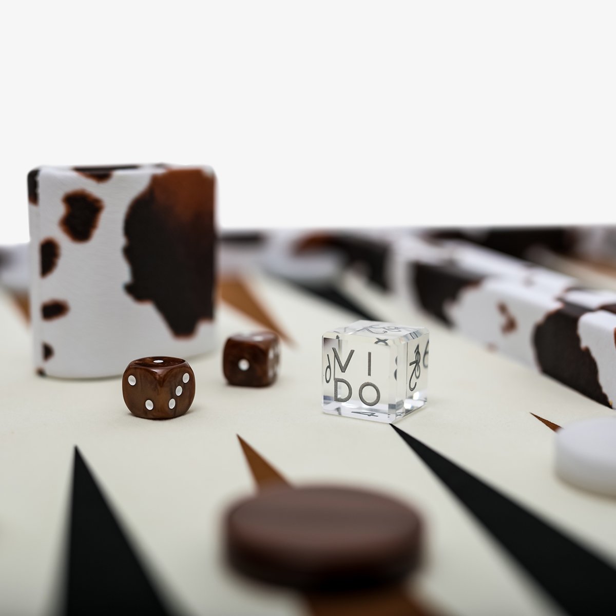 Cow Hide Large Backgammon - VIDO USA