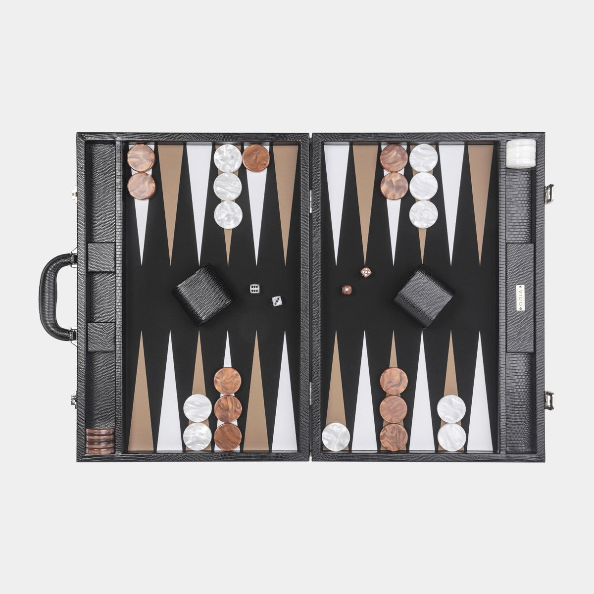Jet Black Lizard Large Backgammon - VIDO USA